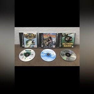 Lot of 3 PlayStation 1 PS1 Bass Games Complete Games, Inserts/Manuals, Cases USA